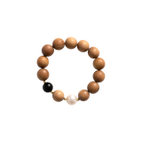 'ALEX' Indian Sandalwood, Black Onyx & Pearl Mala Bracelet