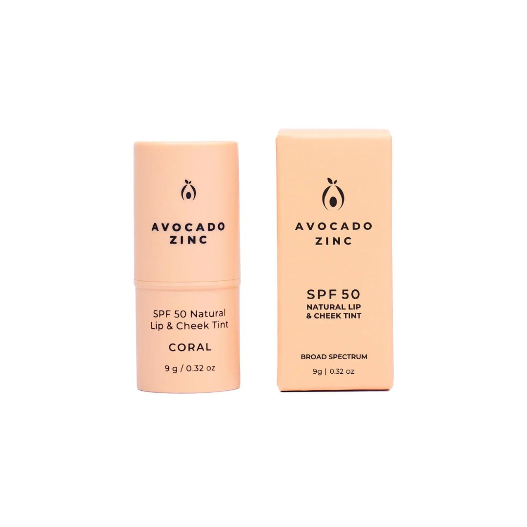 Heartwood Avocado Zinc Spf 50 Natural Lip And Cheek Tint Coral