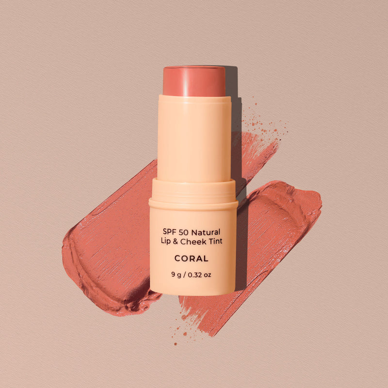 SPF 50 Natural Lip & Cheek Tint - Coral