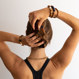 'JUNI'  Indian Sandalwood, Blue Sodalite & Pearl Mala Bracelet