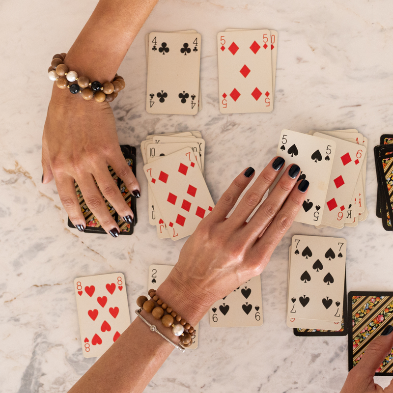 'ALEX' Indian Sandalwood, Black Onyx & Pearl Mala Bracelet