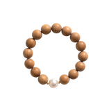 ‘MIA’ Indian Sandalwood Single Pearl Mala Bracelet