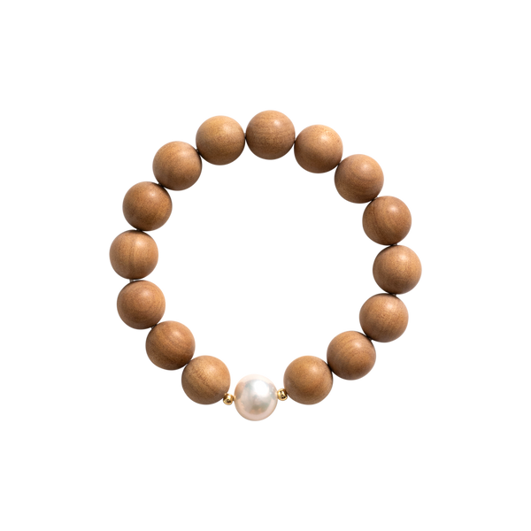 ‘MIA’ Indian Sandalwood Single Pearl Mala Bracelet