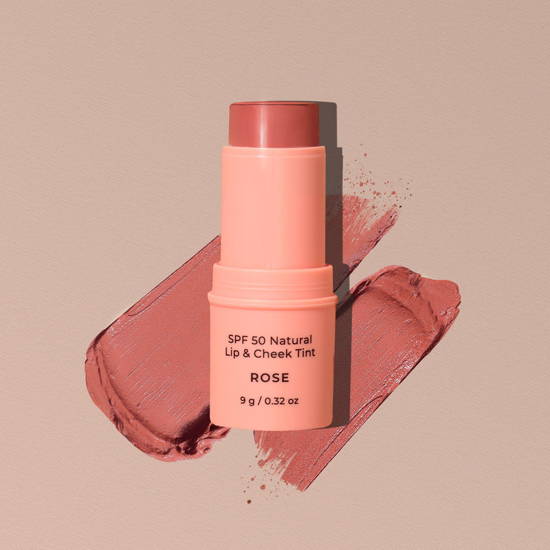 SPF 50 Natural Lip & Cheek Tint - Rose