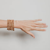 'FELICITY' 25 Bead Indian Sandalwood Mala Bracelet - Silver