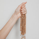 'LAURA' 16 Bead Indian Sandalwood Mala Bracelet - Silver