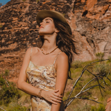 'EMILY' Indian Sandalwood Single Pearl Mala Bracelet - Silver