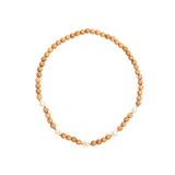 'SARAH' Indian Sandalwood Mala Necklace with 5 Fresh Water Pearls - Gold
