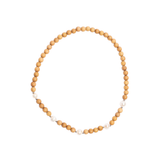 'SARAH' Indian Sandalwood Mala Necklace with 5 Fresh Water Pearls - Silver