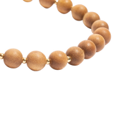 'FELICITY' 25 Bead Indian Sandalwood Mala Bracelet - Gold