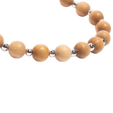 'AMANDA' 20 Bead Indian Sandalwood Mala Bracelet - Silver