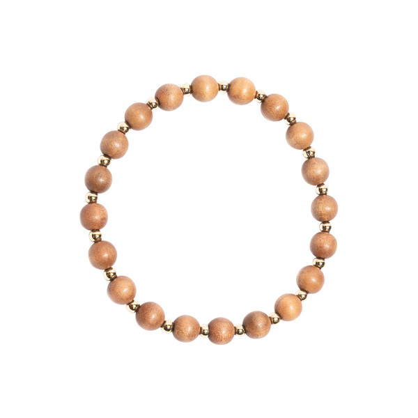 "AMANDA - GOLD" 20 Bead Indian Sandalwood Mala Bracelet