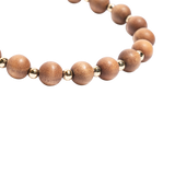 'AMANDA' 20 Bead Indian Sandalwood Mala Bracelet - Gold