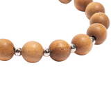 'LAURA' 16 Bead Indian Sandalwood Mala Bracelet - Silver