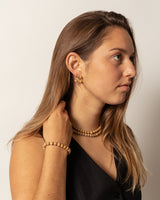 Indian Sandalwood Drop Gold Earrings