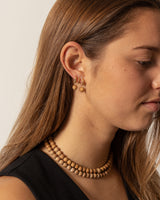Indian Sandalwood Drop Gold Earrings